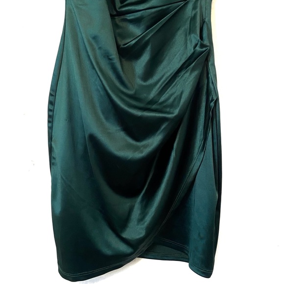 Windsor One Shoulder Dress Dark Forest Green Size Medium - Picture 4 of 10